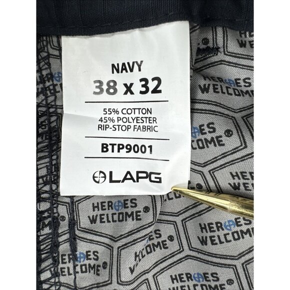 LAPG Tactical Pants Mens 38x32 Navy Blue Ripstop Core Cargo Gusseted Police NEW - Picture 9 of 9